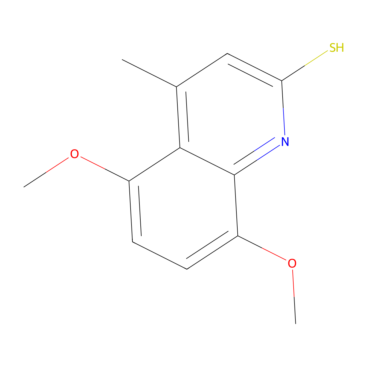 5,8-Dimethoxy-4-methylquinoline-2-thiol molecular structure, CAS 199281-87-3