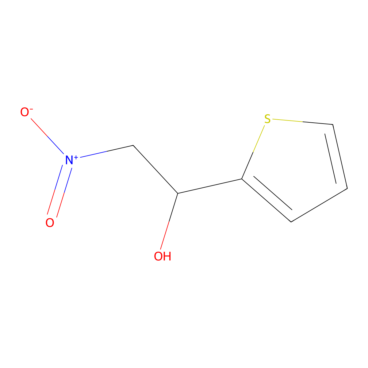 2-Nitro-1-(2-thienyl)ethan-1-ol molecular structure, CAS 199285-80-8