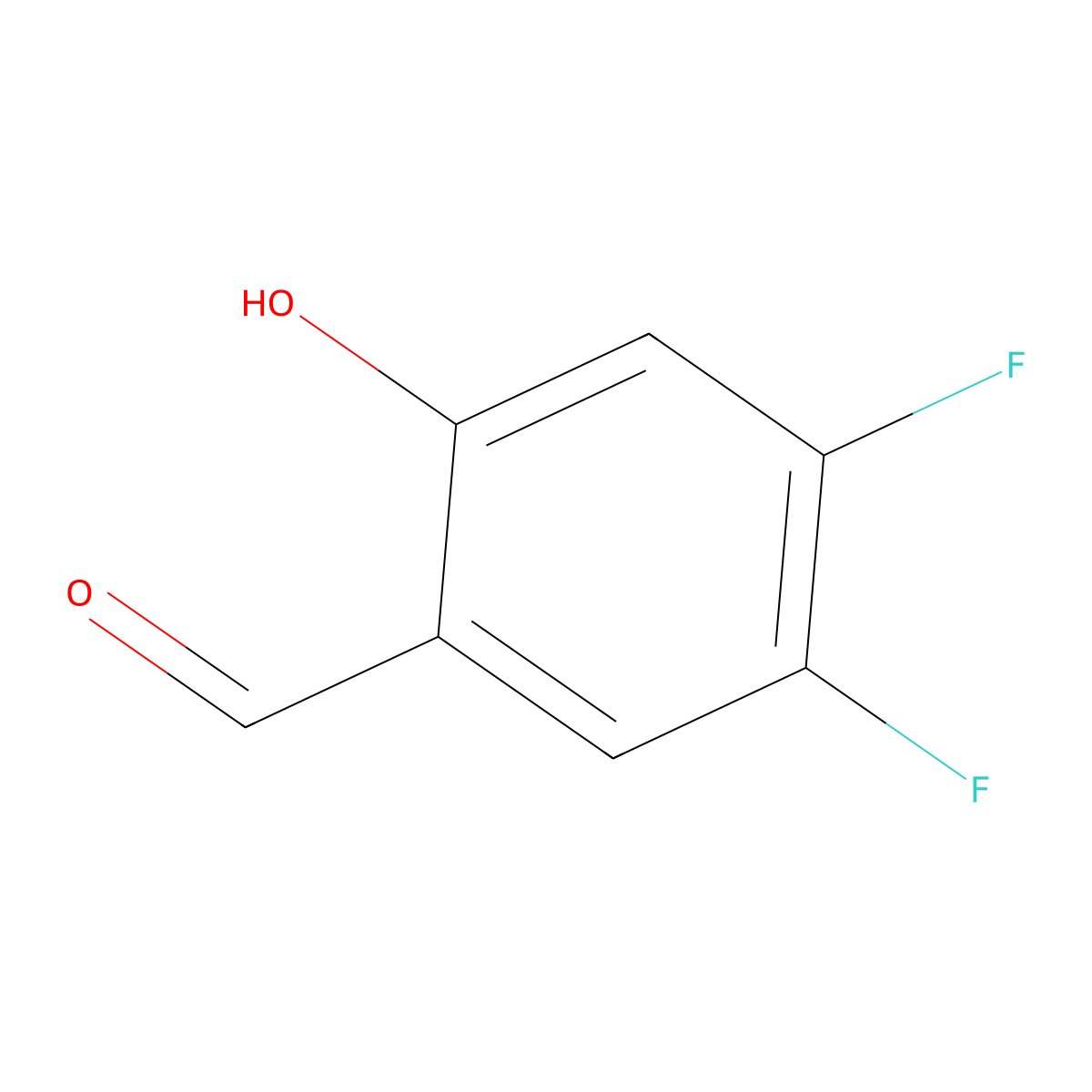 4,5-Difluoro-2-hydroxybenzaldehyde molecular structure, CAS 199287-52-0