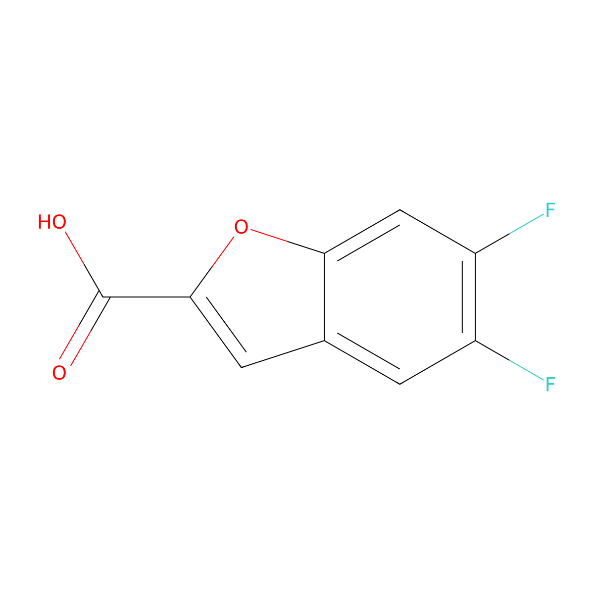 5,6-Difluorobenzofuran-2-carboxylic acid molecular structure, CAS 199287-53-1