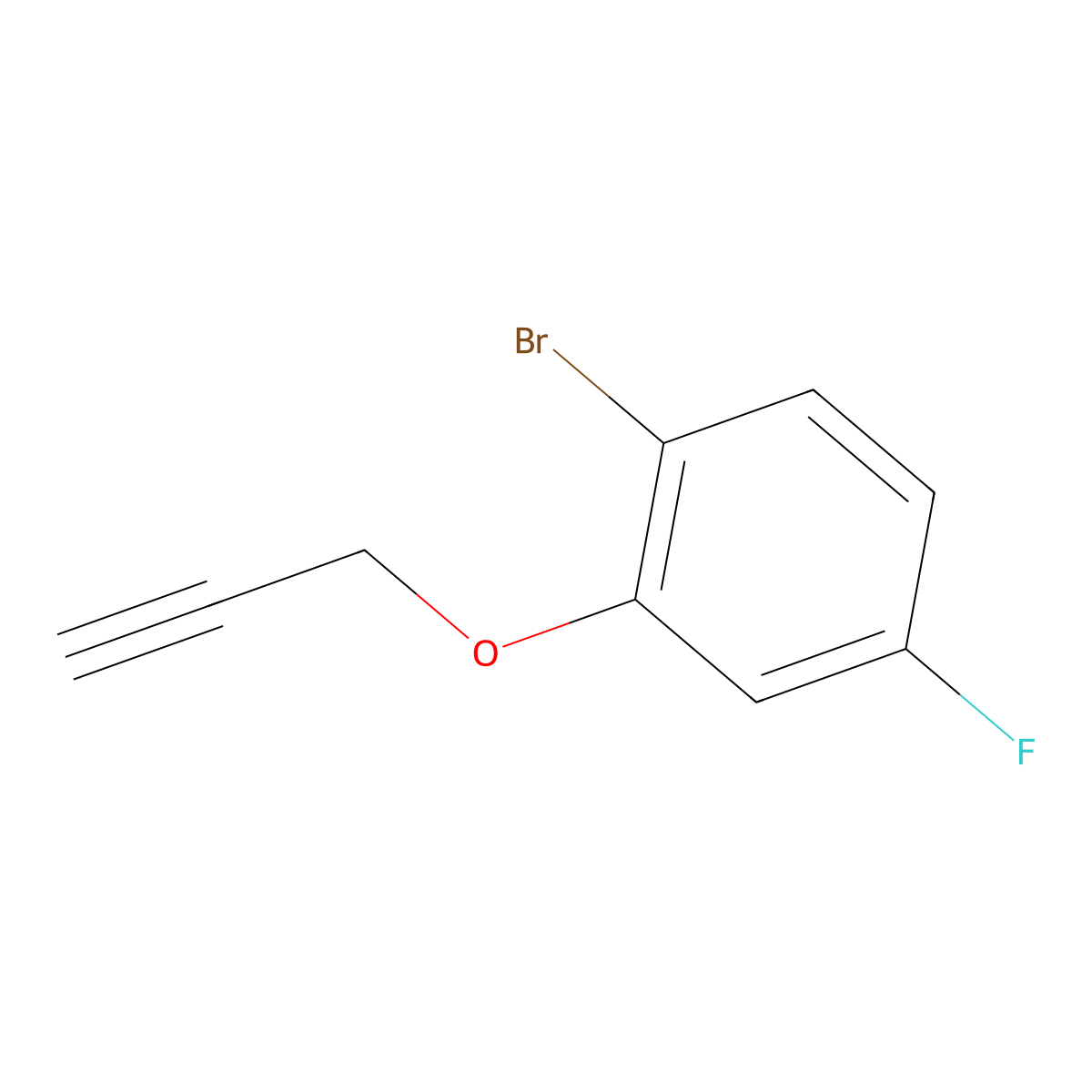 1-Bromo-4-fluoro-2-[(prop-2-yn-1-yl)oxy]benzene molecular structure, CAS 199287-75-7