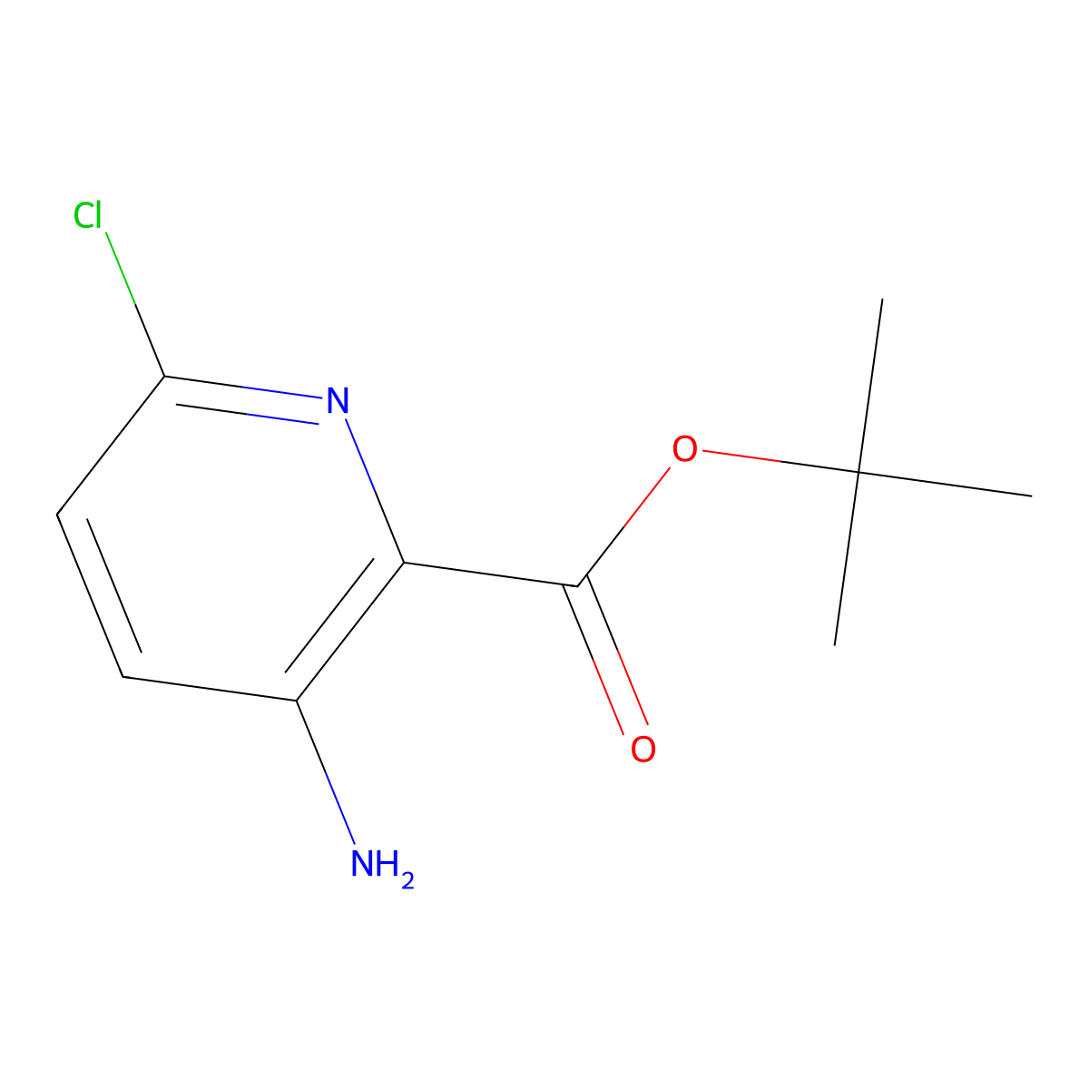 Tert-butyl 3-amino-6-chloro-pyridine-2-carboxylate molecular structure, CAS 1992904-49-0