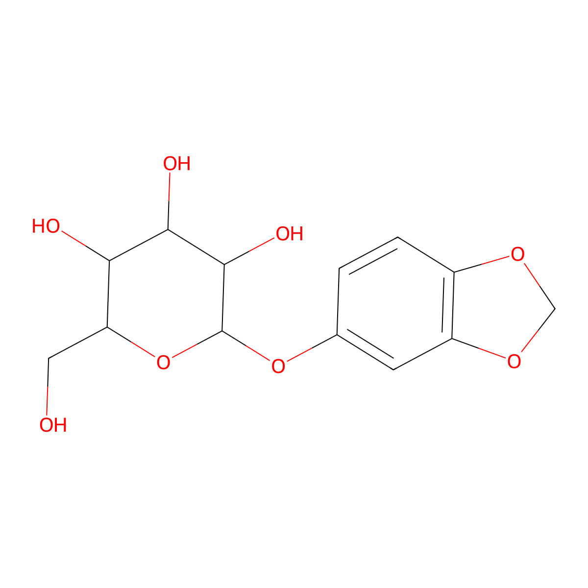Sesamol glucoside molecular structure, CAS 199291-04-8