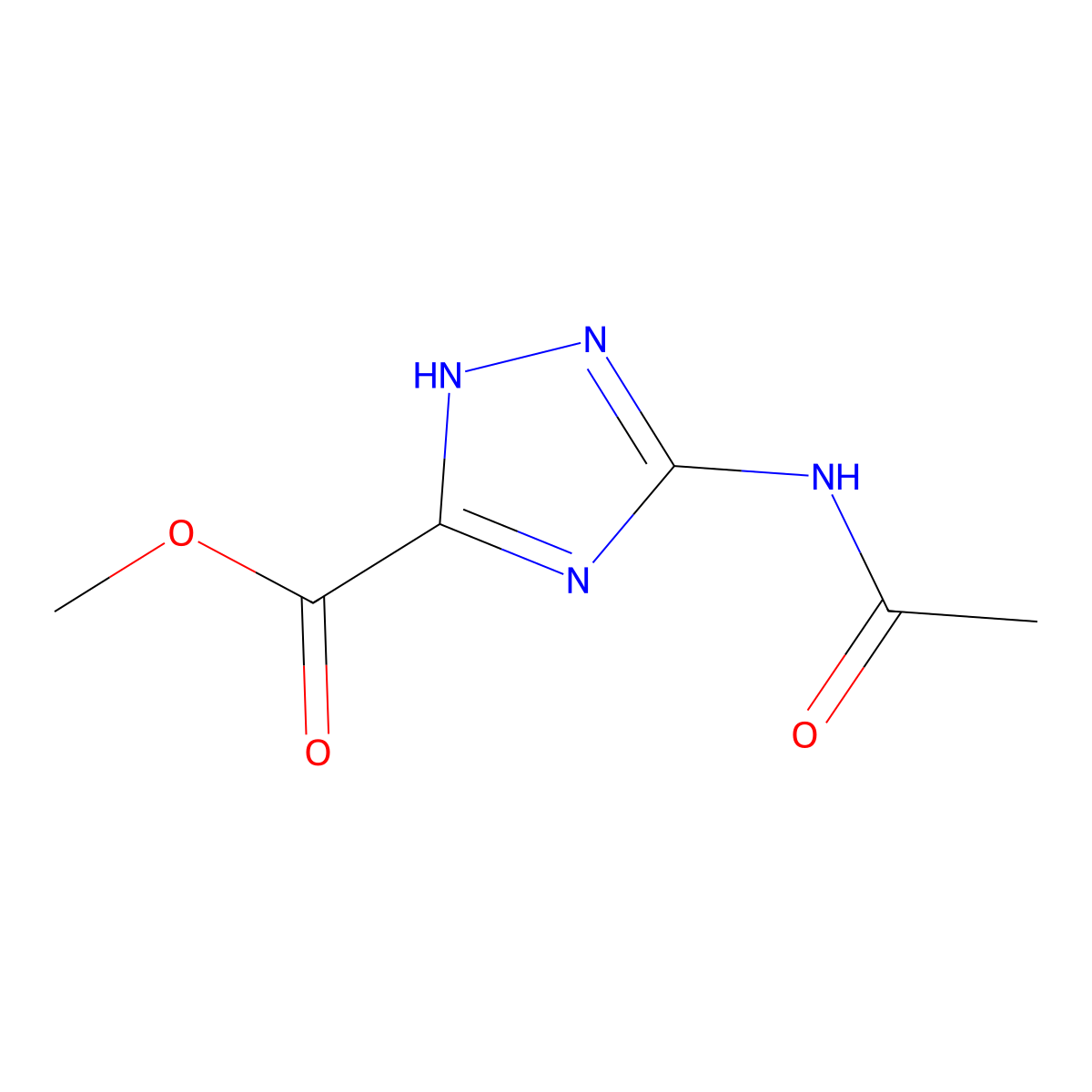 methyl 5-acetamido-1H-1,2,4-triazole-3-carboxylate molecular structure, CAS 199291-94-6