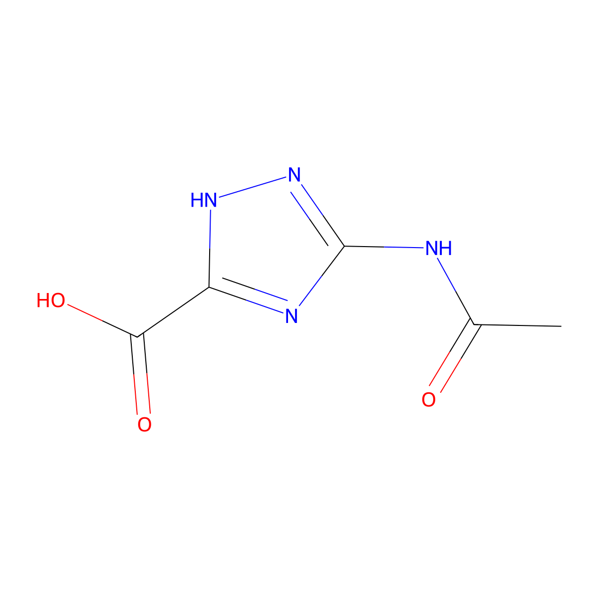 5-Acetamido-1H-1,2,4-triazole-3-carboxylic acid molecular structure, CAS 199291-95-7