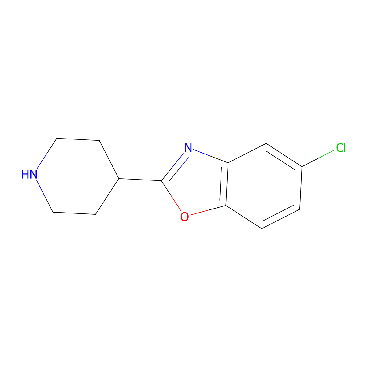 5-Chloro-2-(piperidin-4-yl)-1,3-benzoxazole molecular structure, CAS 199292-93-8
