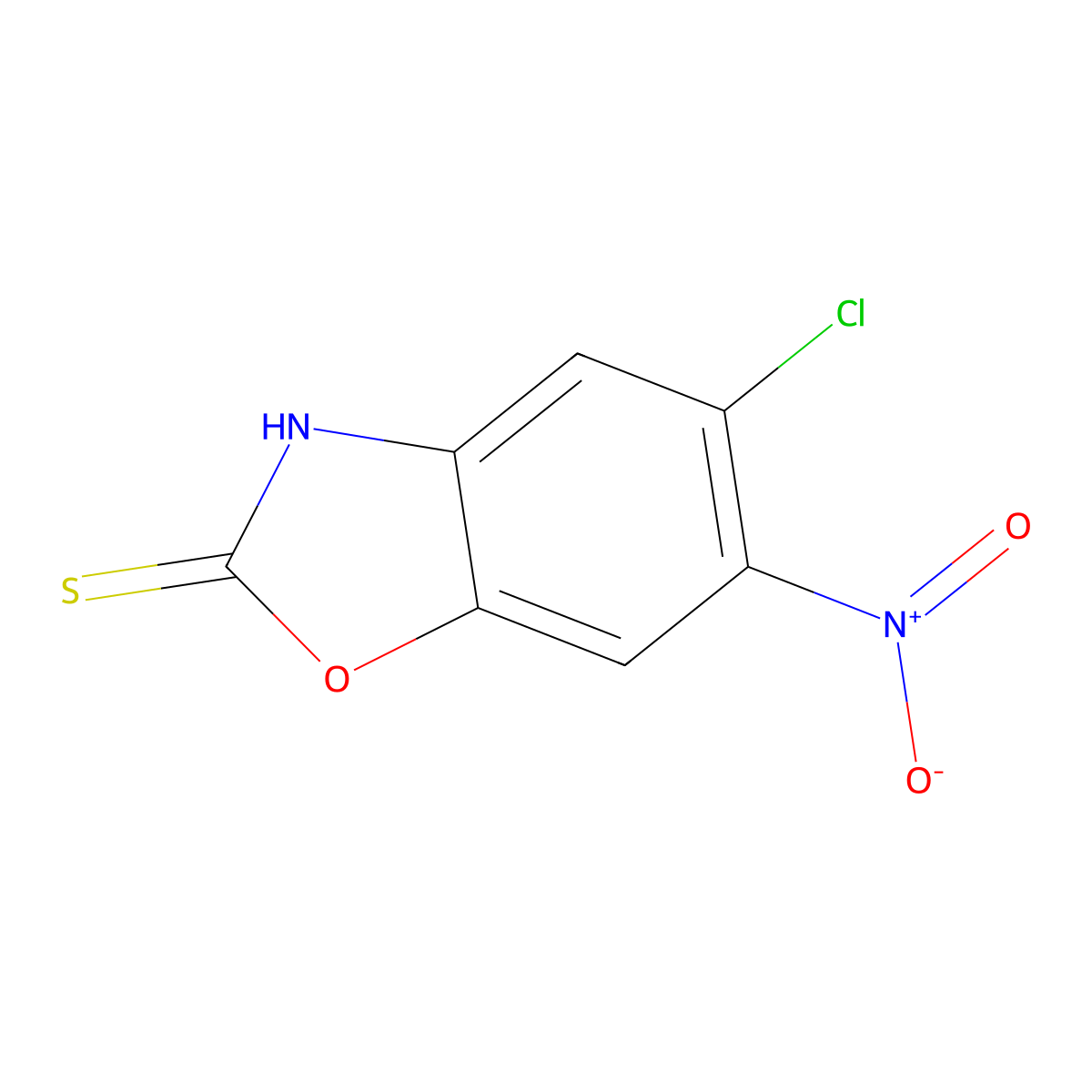 5-Chloro-6-nitro-1,3-benzoxazole-2-thiol molecular structure, CAS 199293-10-2