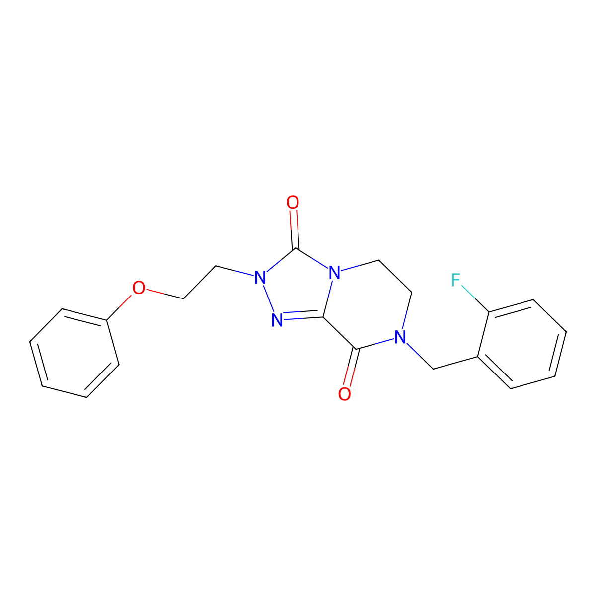 7-(2-fluorobenzyl)-2-(2-phenoxyethyl)-6,7-dihydro[1,2,4]triazolo[4,3-a]pyrazine-3,8(2H,5H)-dione molecular structure, CAS 1992930-67-2