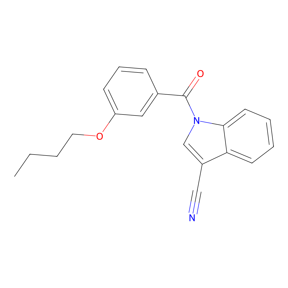 1-[(3-butoxyphenyl)carbonyl]-1H-indole-3-carbonitrile molecular structure, CAS 1992932-68-9
