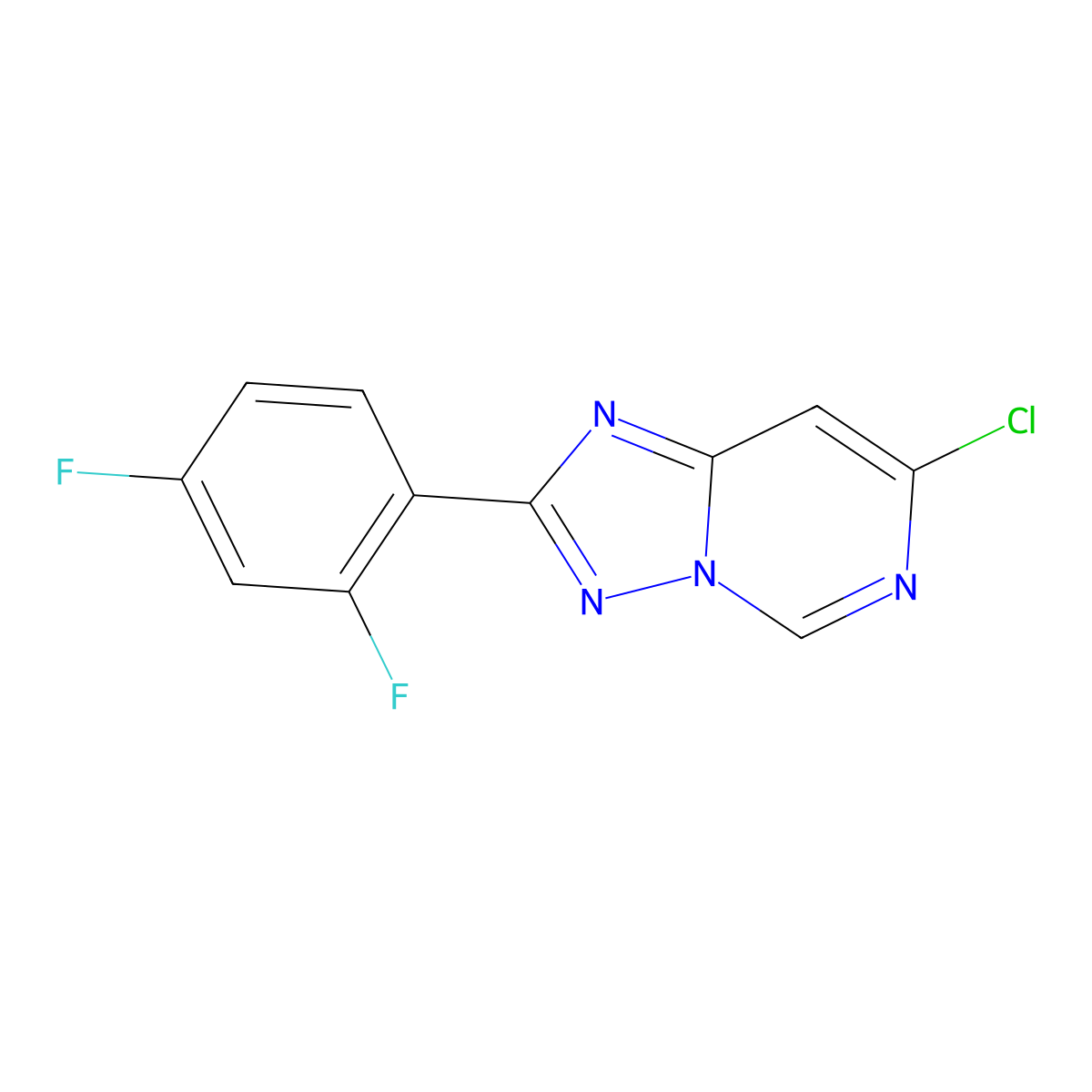 7-Chloro-2-(2,4-difluorophenyl)-[1,2,4]triazolo[1,5-c]pyrimidine molecular structure, CAS 1992953-05-5