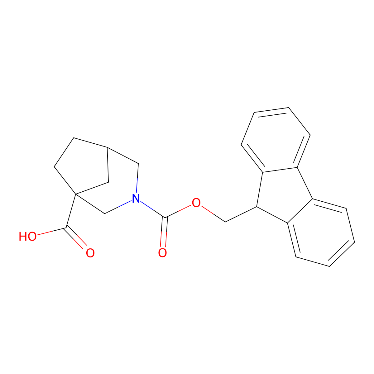 3-{[(9H-fluoren-9-yl)methoxy]carbonyl}-3-azabicyclo[3.2.1]octane-1-carboxylic acid molecular structure, CAS 1992953-24-8
