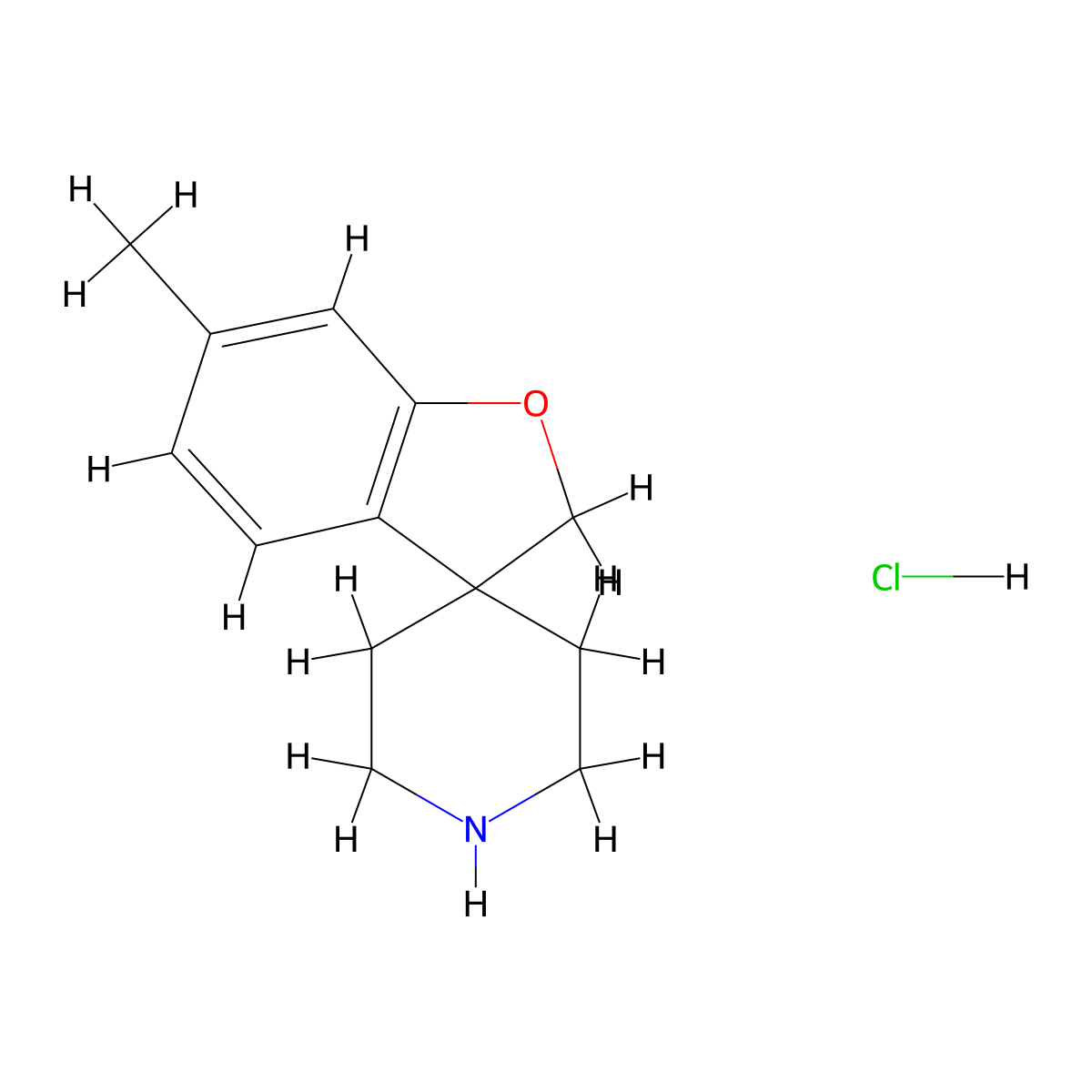 6-Methyl-2H-spiro[1-benzofuran-3,4'-piperidine] hydrochloride molecular structure, CAS 1992956-36-1
