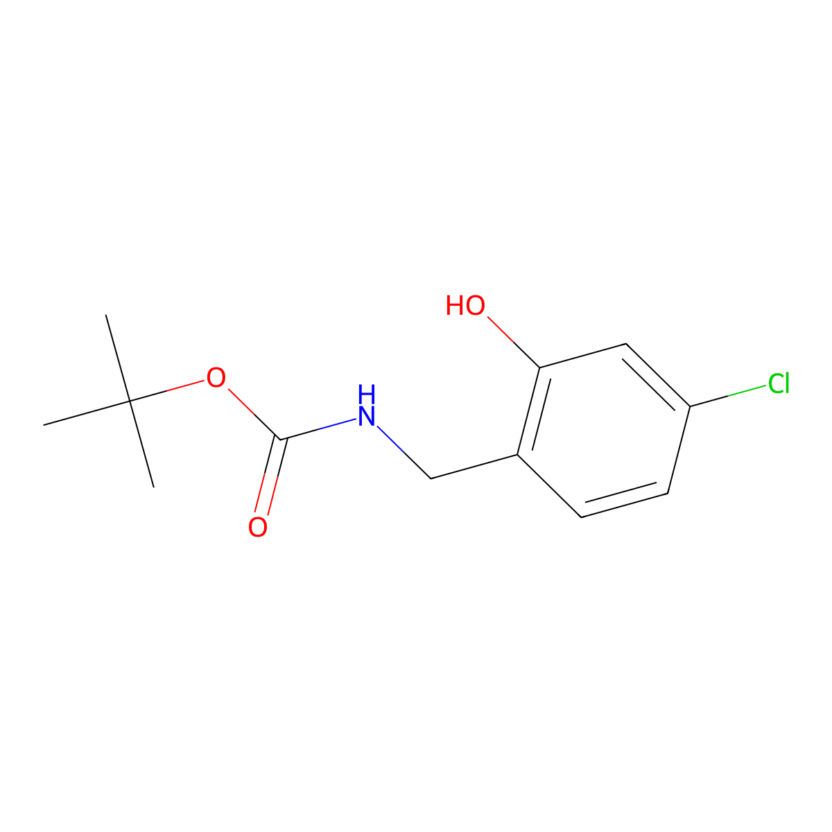 tert-butyl N-[(4-chloro-2-hydroxyphenyl)methyl]carbamate molecular structure, CAS 199296-13-4