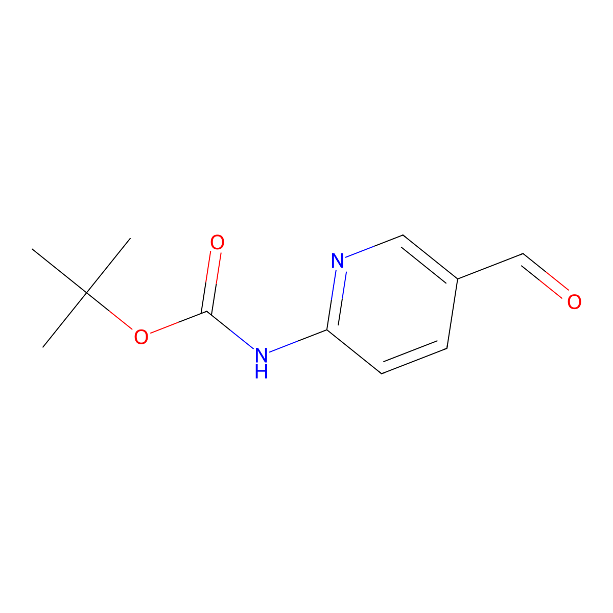 tert-butyl N-(5-formylpyridin-2-yl)carbamate molecular structure, CAS 199296-40-7