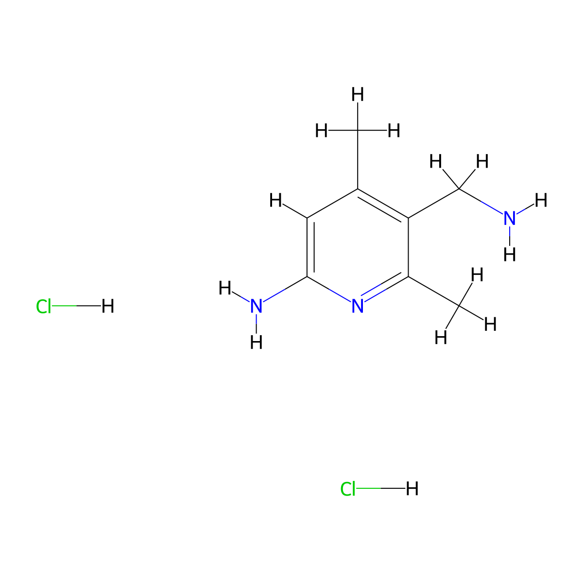 5-(Aminomethyl)-4,6-dimethylpyridin-2-amine dihydrochloride molecular structure, CAS 199296-47-4