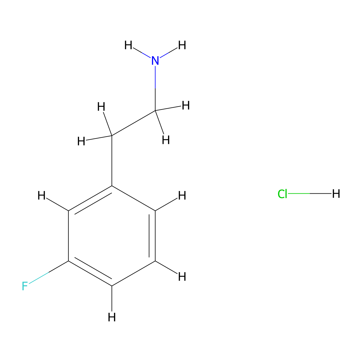 3-Fluorophenylethylammonium Chloride molecular structure, CAS 199296-53-2