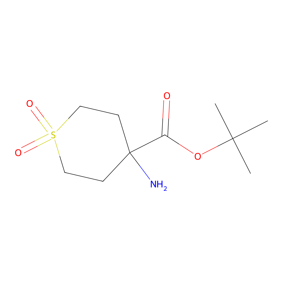 tert-Butyl 4-amino-1,1-dioxo-1lambda6-thiane-4-carboxylate molecular structure, CAS 1992963-48-0