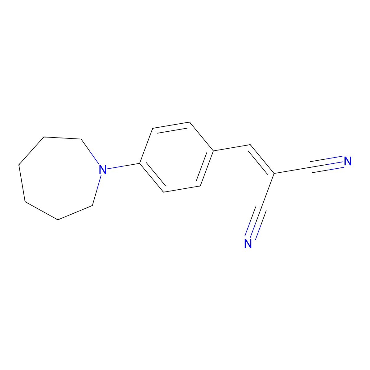(4-Azepan-1-ylbenzylidene)malononitrile molecular structure, CAS 199297-13-7