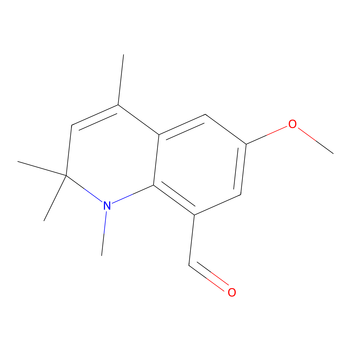 6-Methoxy-1,2,2,4-tetramethyl-1,2-dihydroquinoline-8-carbaldehyde molecular structure, CAS 1992975-80-0