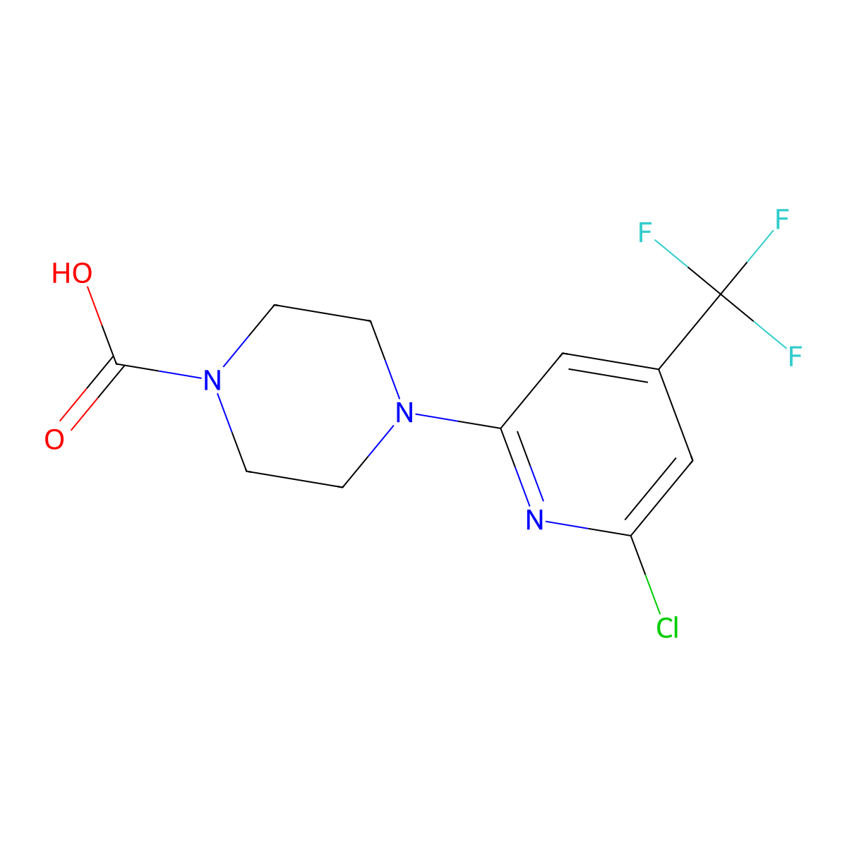 4-[6-Chloro-4-(trifluoromethyl)pyridin-2-yl]piperazine-1-carboxylic acid molecular structure, CAS 1992985-95-1