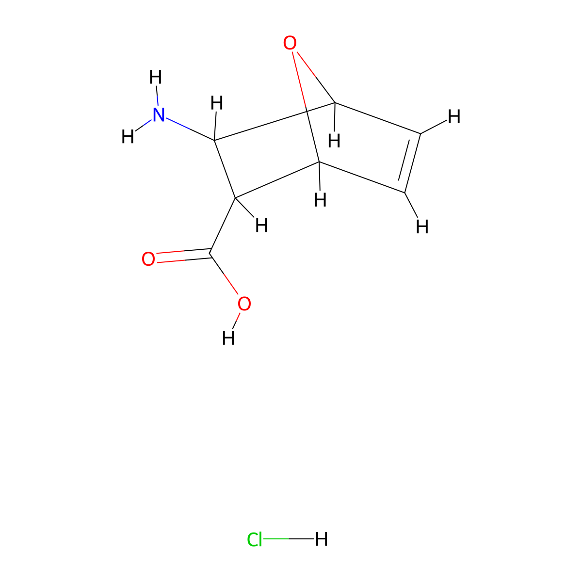 3-Amino-7-oxabicyclo[2.2.1]hept-5-ene-2-carboxylic acid hydrochloride molecular structure, CAS 1992995-06-8