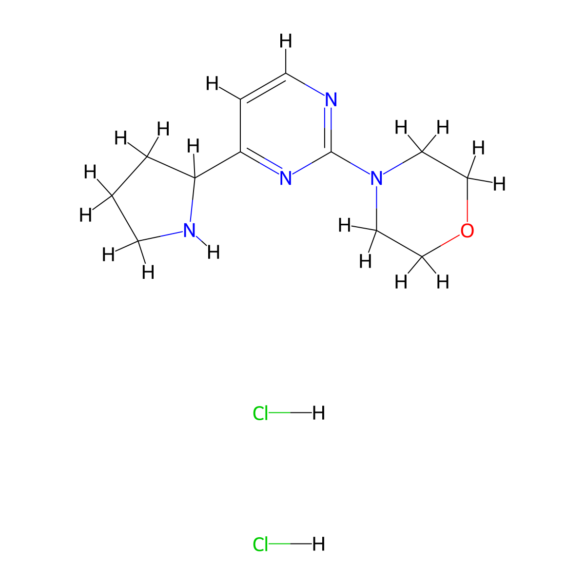 4-(4-Pyrrolidin-2-ylpyrimidin-2-yl)morpholine dihydrochloride molecular structure, CAS 1992995-76-2