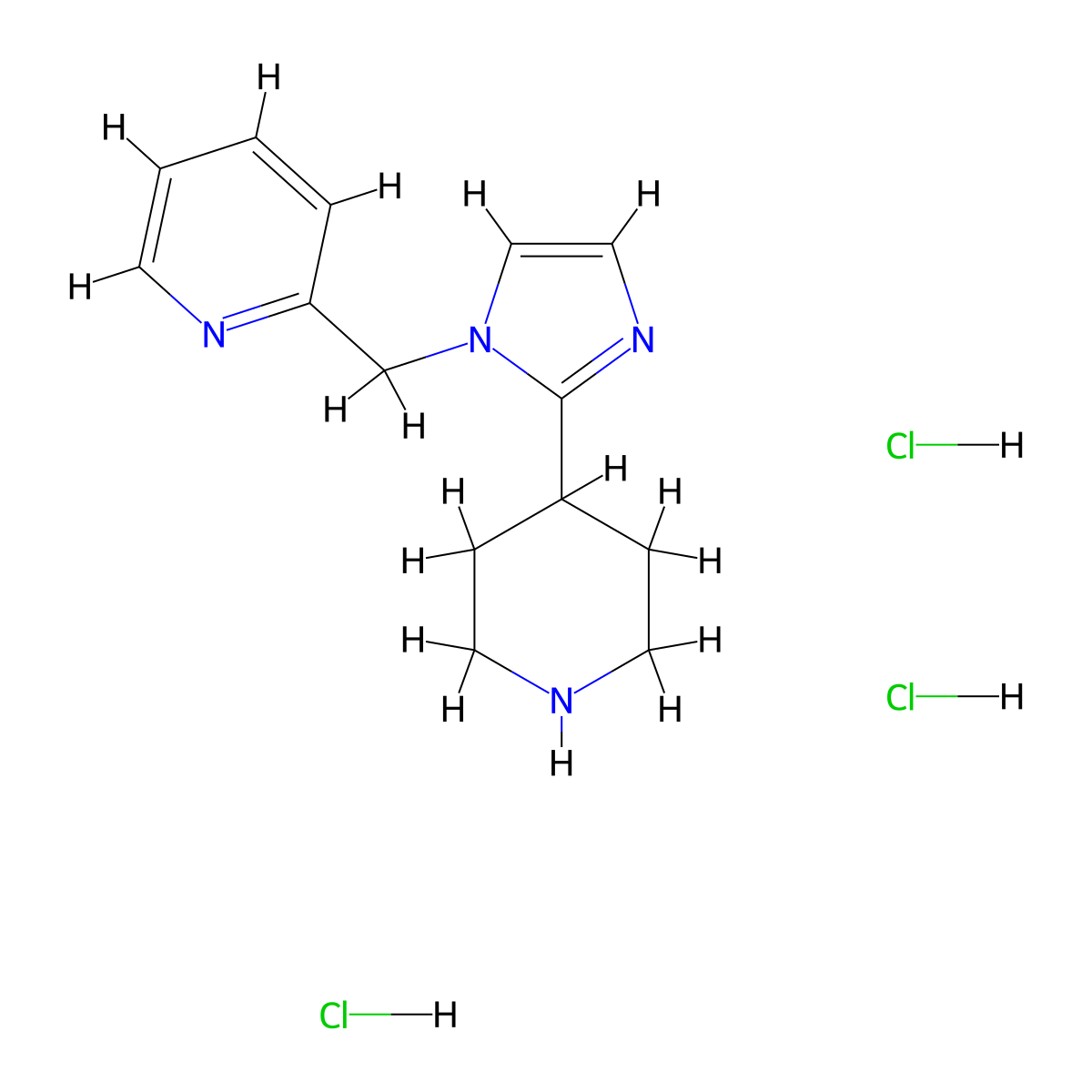 2-[(2-piperidin-4-yl-1H-imidazol-1-yl)methyl]pyridine trihydrochloride molecular structure, CAS 1992996-23-2