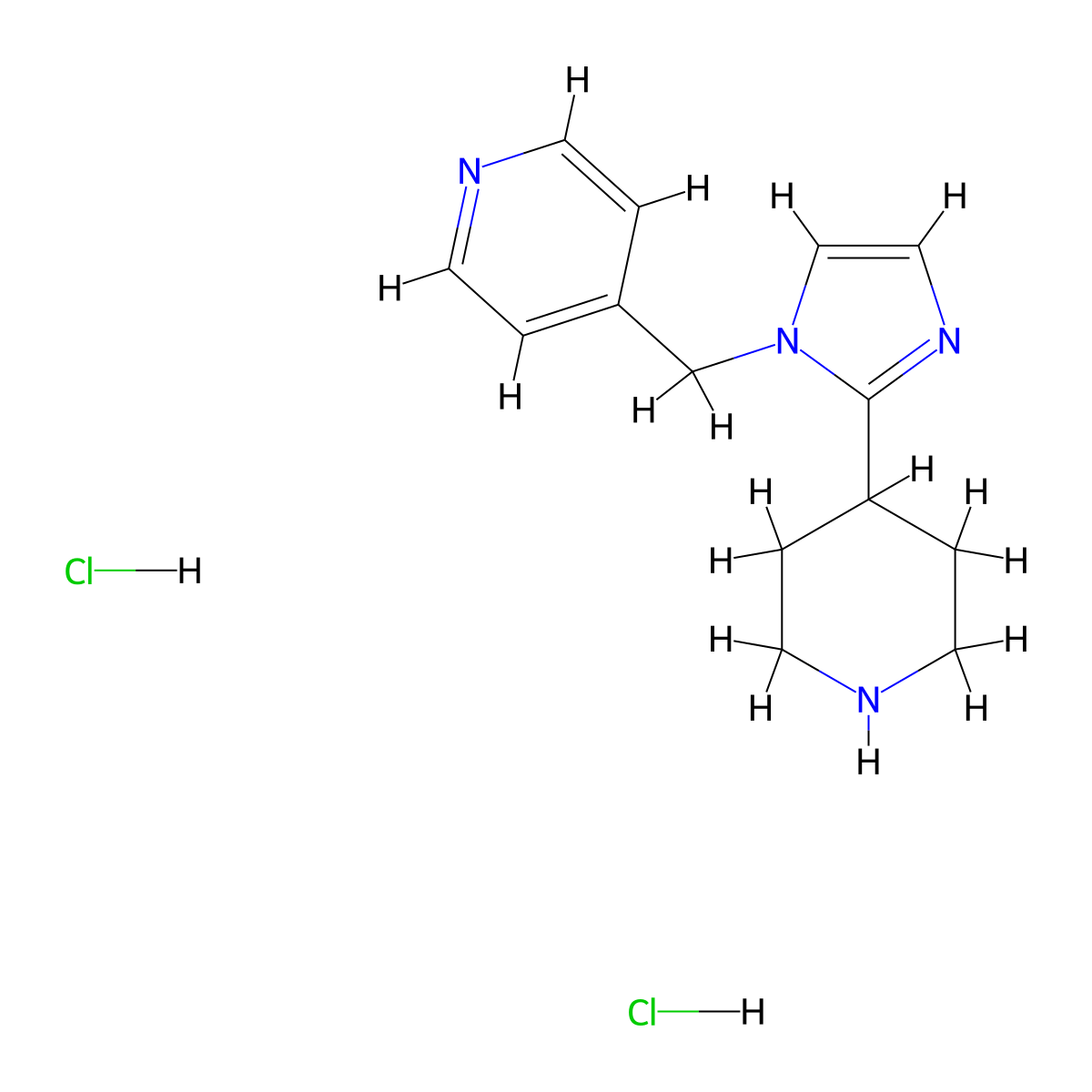 4-[(2-piperidin-4-yl-1H-imidazol-1-yl)methyl]pyridine dihydrochloride molecular structure, CAS 1992996-26-5