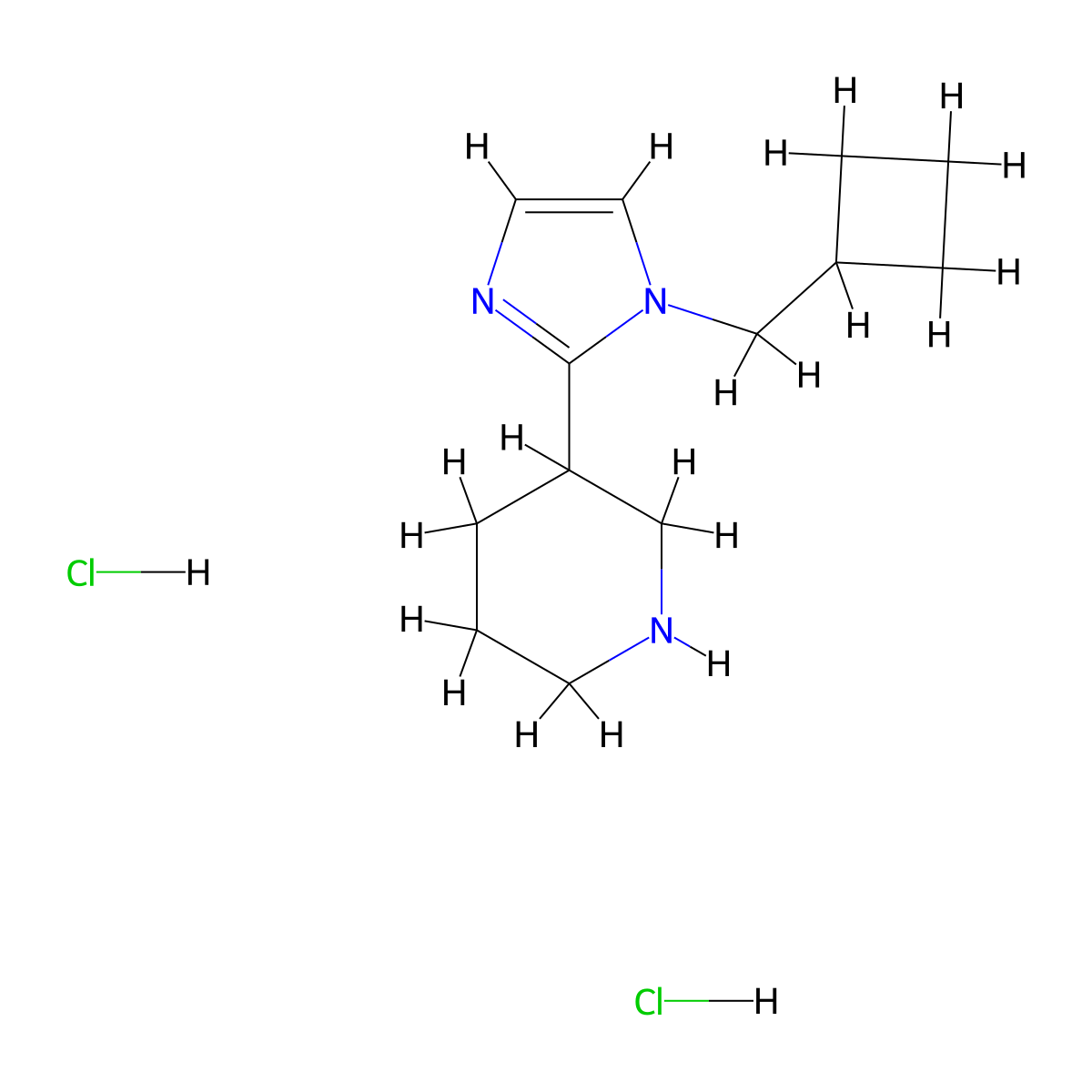 3-[1-(cyclobutylmethyl)-1H-imidazol-2-yl]piperidine dihydrochloride molecular structure, CAS 1992996-35-6