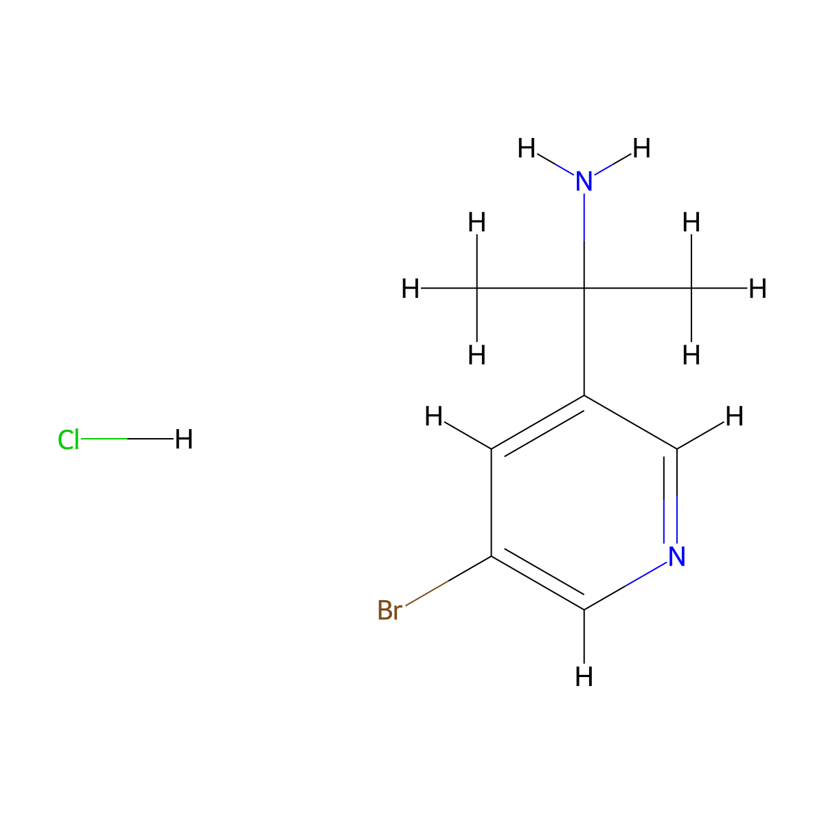 2-(5-Bromopyridin-3-YL)propan-2-amine hcl molecular structure, CAS 1992996-72-1