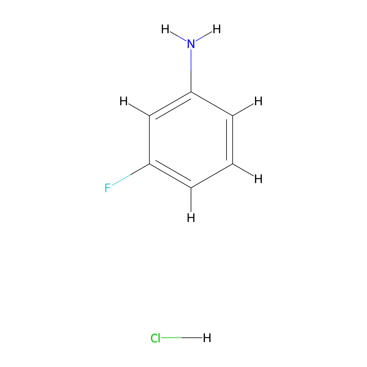 3-Fluorophenylamine hydrochloride molecular structure, CAS 1993-09-5