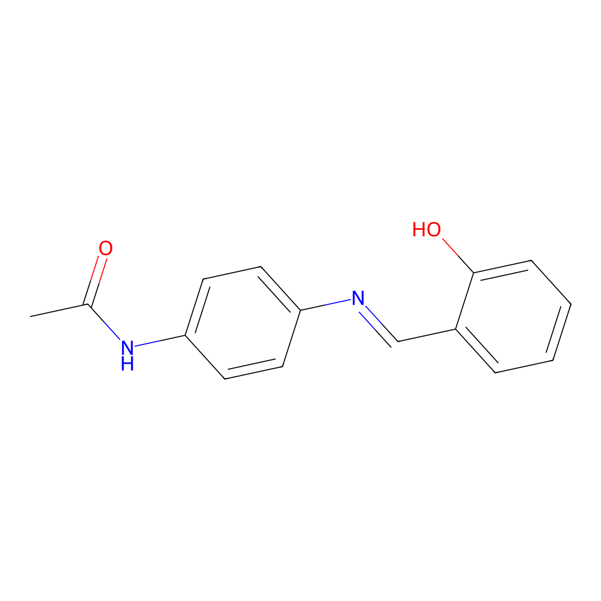 N-{4-[(2-hydroxybenzylidene)amino]phenyl}acetamide molecular structure, CAS 19930-37-1