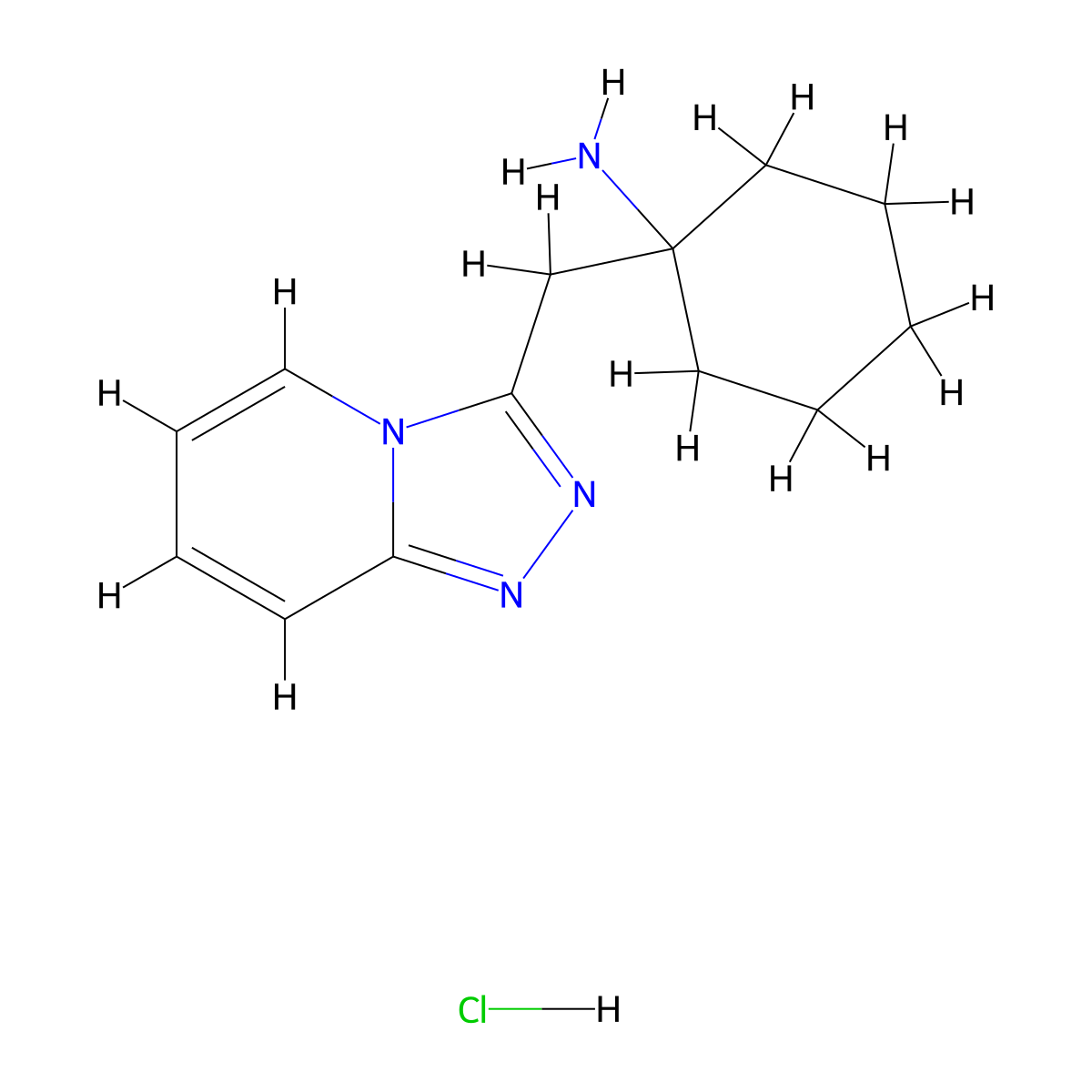 [1-([1,2,4]Triazolo[4,3-a]pyridin-3-ylmethyl)cyclohexyl]amine hydrochloride molecular structure, CAS 1993010-50-6