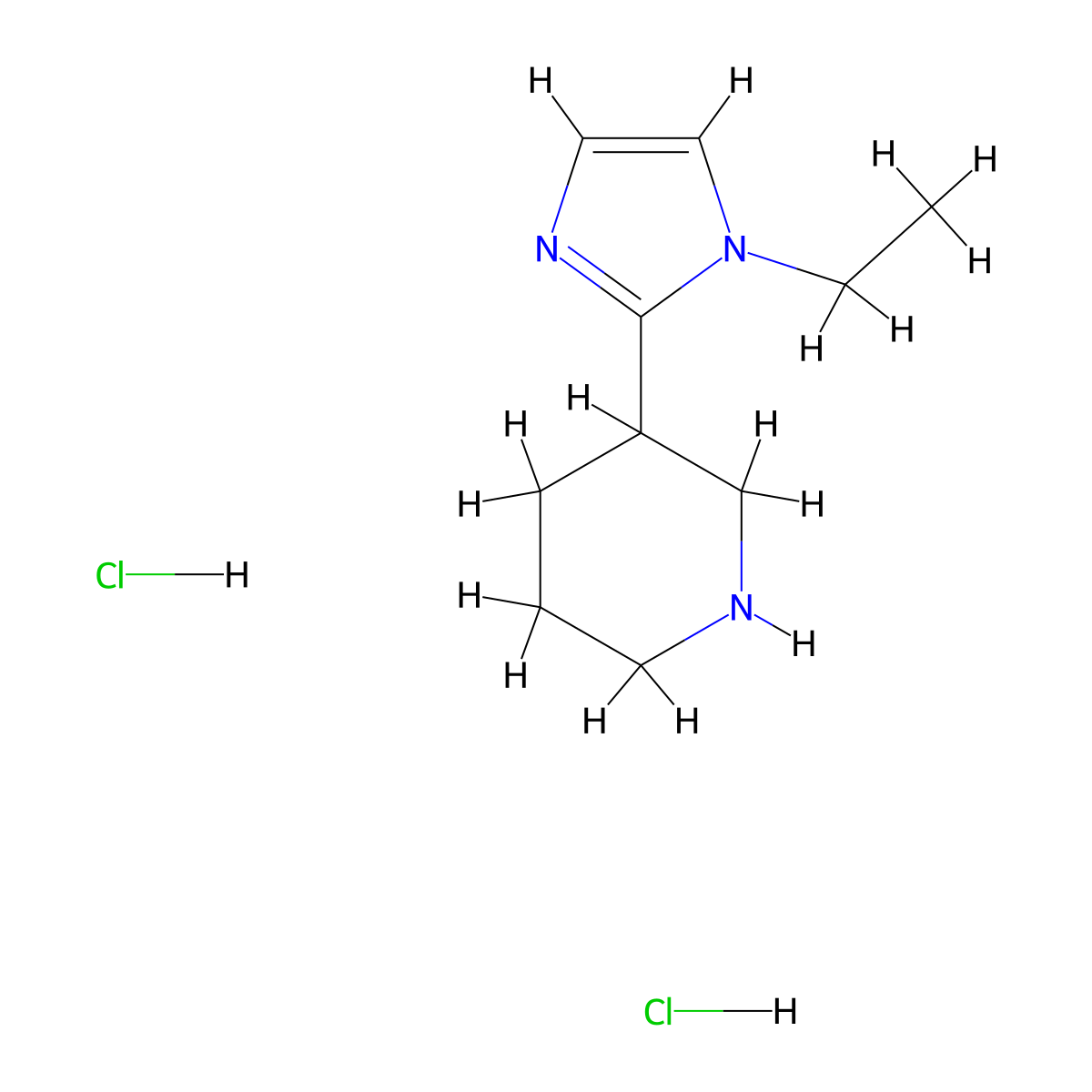 3-(1-ethyl-1H-imidazol-2-yl)piperidine dihydrochloride molecular structure, CAS 1993050-04-6