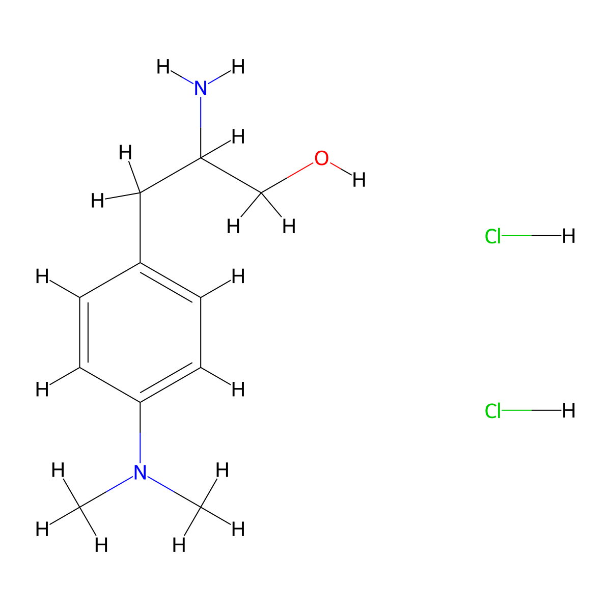 2-Amino-3-[4-(dimethylamino)phenyl]propan-1-ol dihydrochloride molecular structure, CAS 1993053-32-9