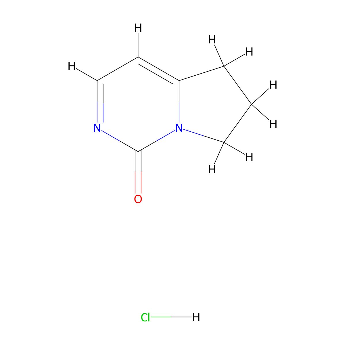 6,7-dihydropyrrolo[1,2-c]pyrimidin-1(5H)-one hydrochloride molecular structure, CAS 1993054-03-7