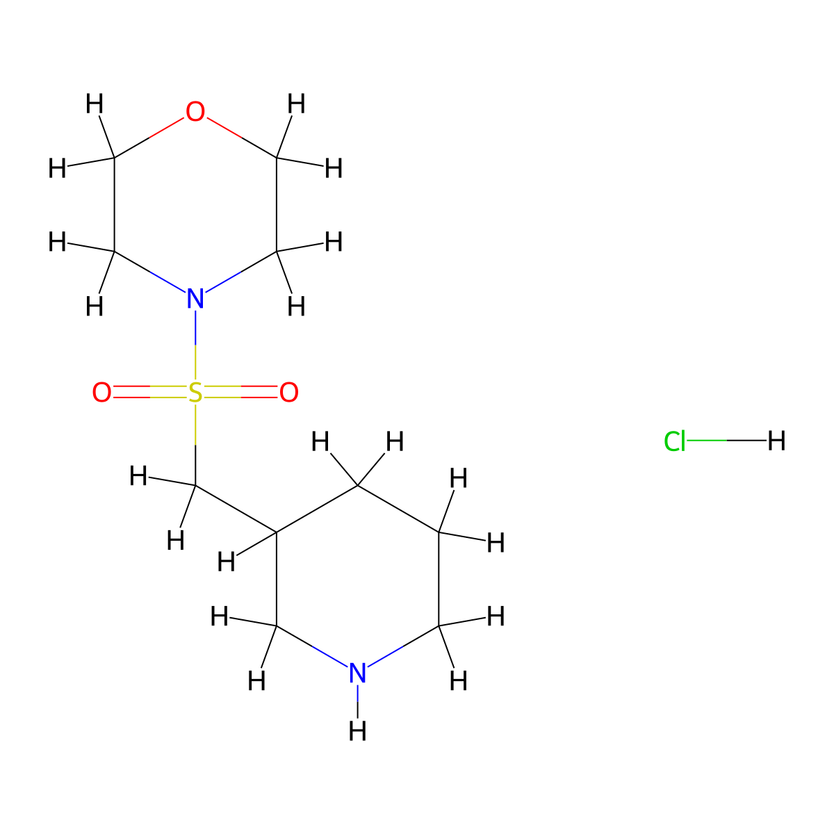 4-[(Piperidin-3-ylmethyl)sulfonyl]morpholine hydrochloride molecular structure, CAS 1993054-37-7