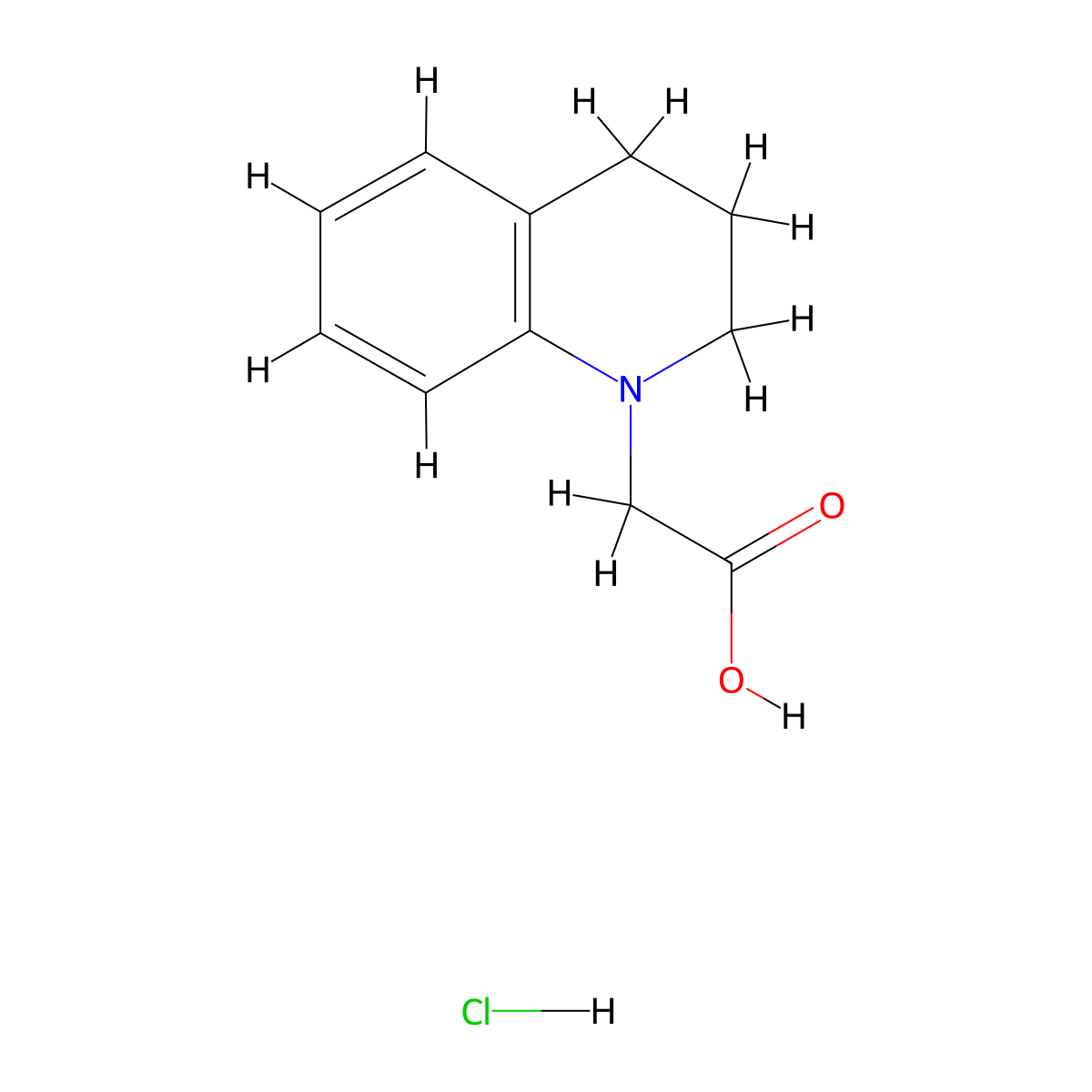 3,4-dihydroquinolin-1(2H)-ylacetic acid hydrochloride molecular structure, CAS 1993054-50-4