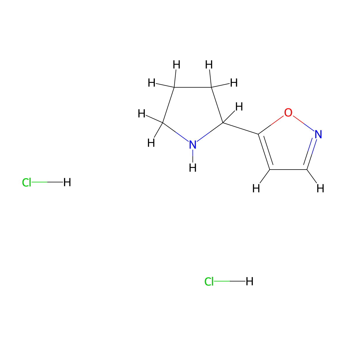 5-Pyrrolidin-2-ylisoxazole dihydrochloride molecular structure, CAS 1993054-67-3