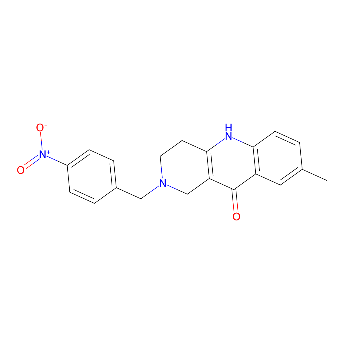 8-methyl-2-(4-nitrobenzyl)-1,3,4,5-tetrahydrobenzo[b]-1,6-naphthyridin-10(2H)-one molecular structure, CAS 1993058-39-1