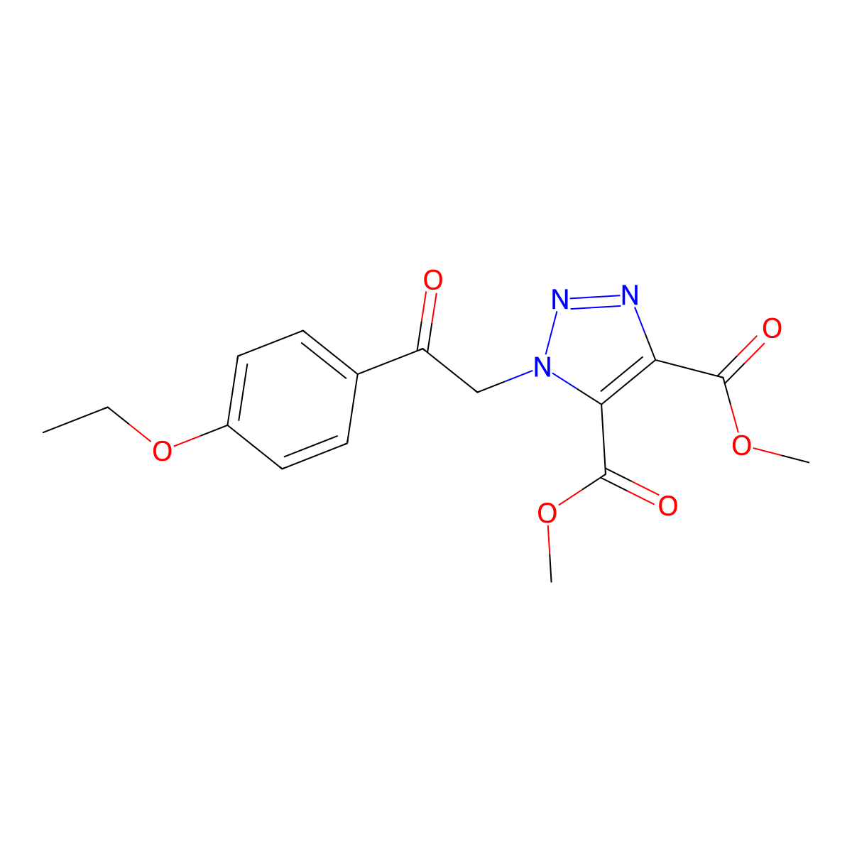 dimethyl 1-[2-(4-ethoxyphenyl)-2-oxoethyl]-1H-1,2,3-triazole-4,5-dicarboxylate molecular structure, CAS 1993058-65-3
