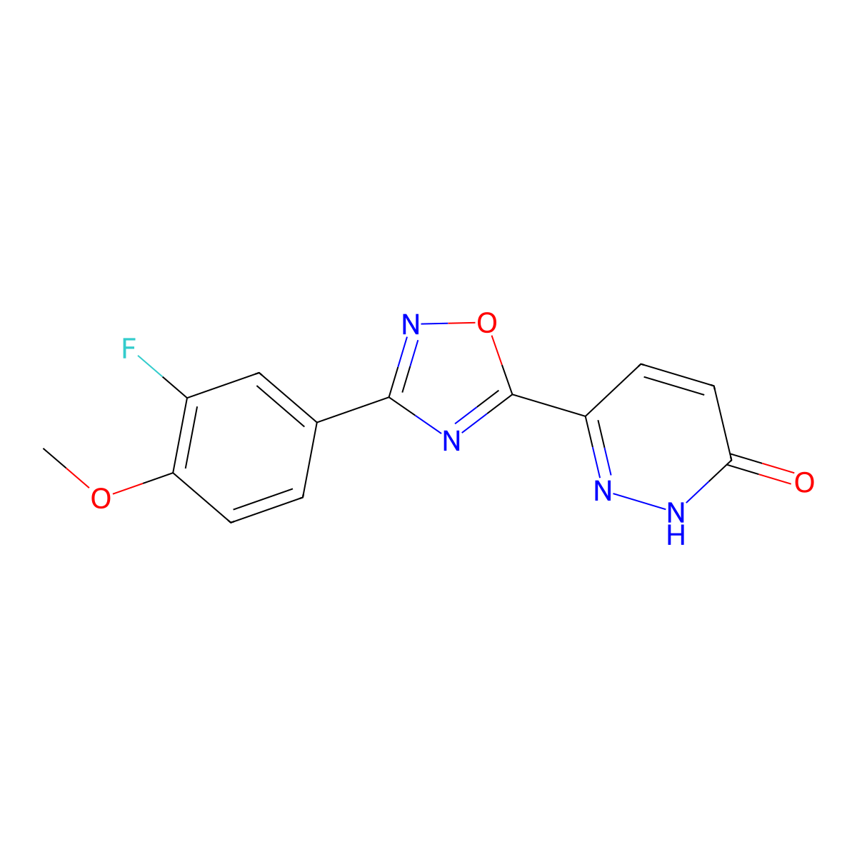 6-[3-(3-fluoro-4-methoxyphenyl)-1,2,4-oxadiazol-5-yl]pyridazin-3(2H)-one molecular structure, CAS 1993059-11-2