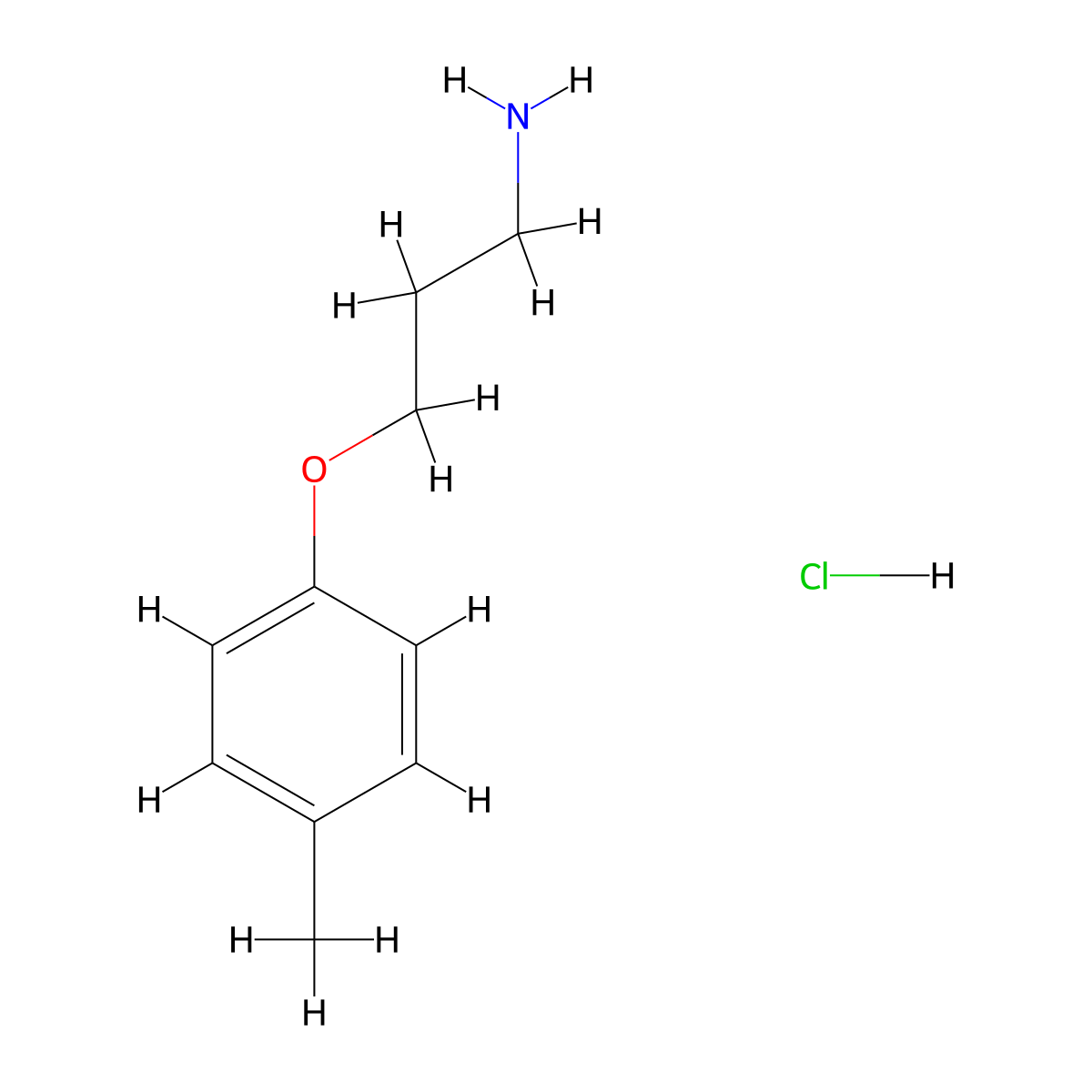 3-(P-Tolyloxy)propan-1-amine hydrochloride molecular structure, CAS 1993063-87-8