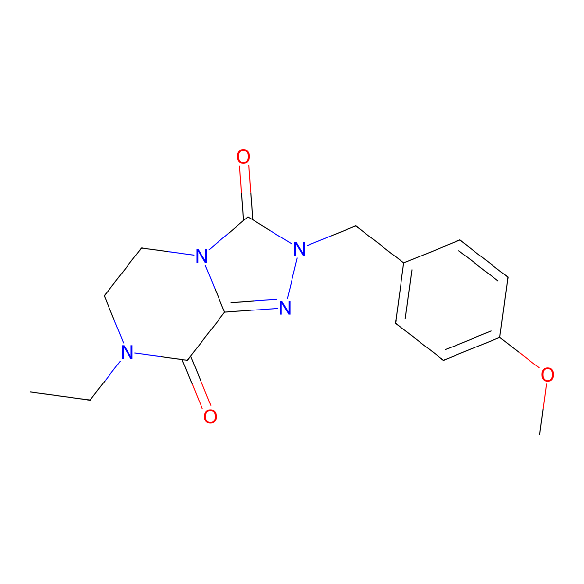 7-ethyl-2-(4-methoxybenzyl)-6,7-dihydro[1,2,4]triazolo[4,3-a]pyrazine-3,8(2H,5H)-dione molecular structure, CAS 1993077-78-3