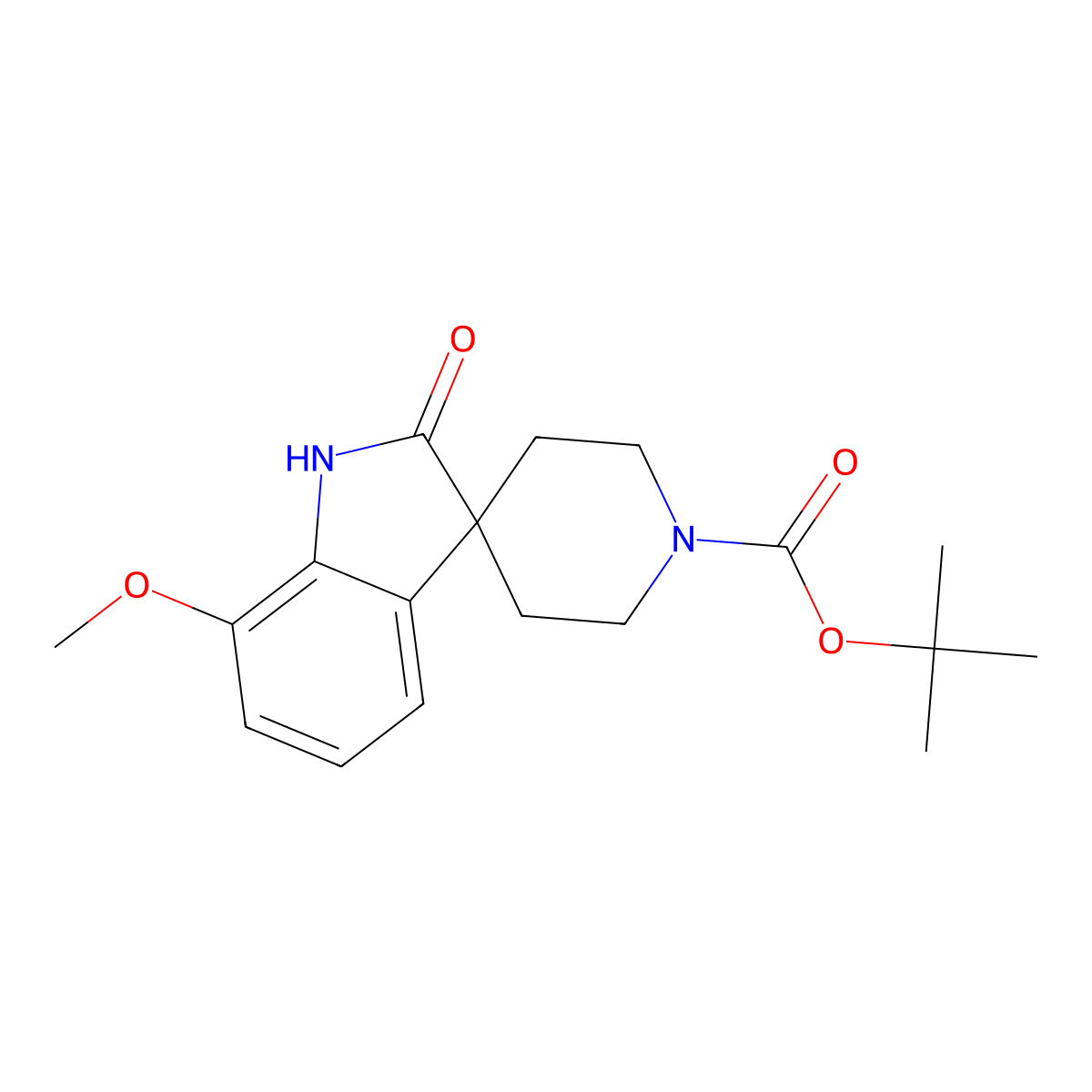 tert-Butyl 7-methoxy-2-oxospiro[indoline-3,4'-piperidine]-1'-carboxylate molecular structure, CAS 1993086-20-6
