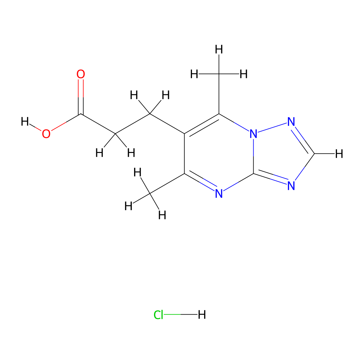 3-(5,7-Dimethyl[1,2,4]triazolo[1,5-a]pyrimidin-6-yl)propanoic acid hydrochloride molecular structure, CAS 1993095-02-5