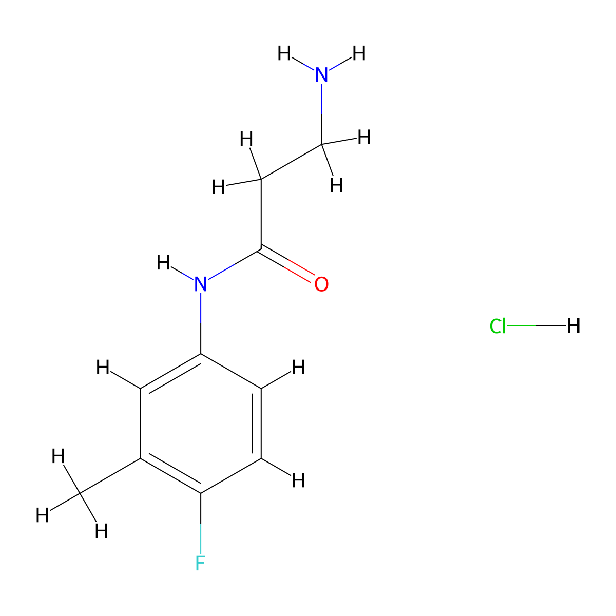 N~1~-(4-fluoro-3-methylphenyl)-beta-alaninamide hydrochloride molecular structure, CAS 1993095-42-3