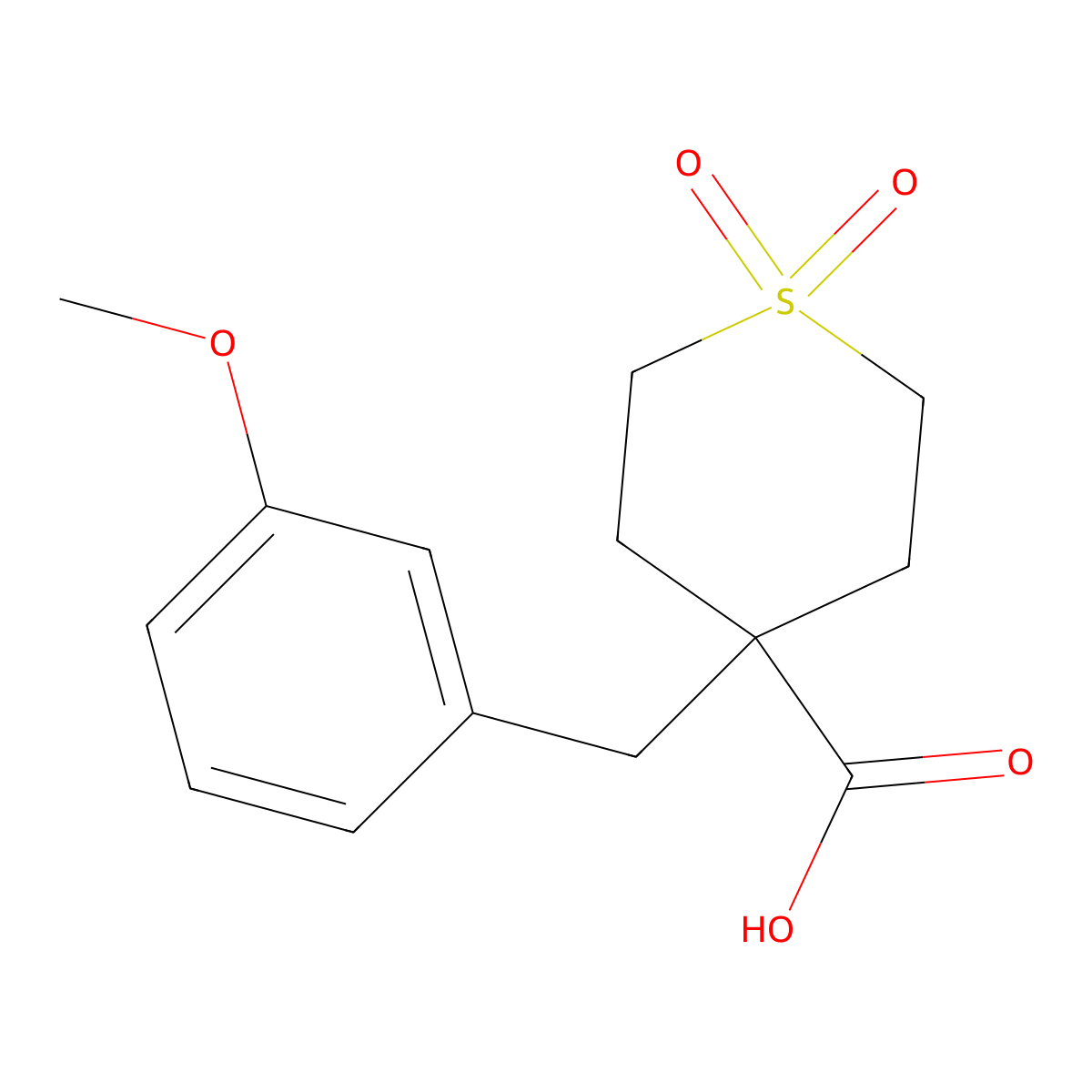 4-(3-Methoxybenzyl)tetrahydro-2H-thiopyran-4-carboxylic acid 1,1-dioxide molecular structure, CAS 1993099-15-2