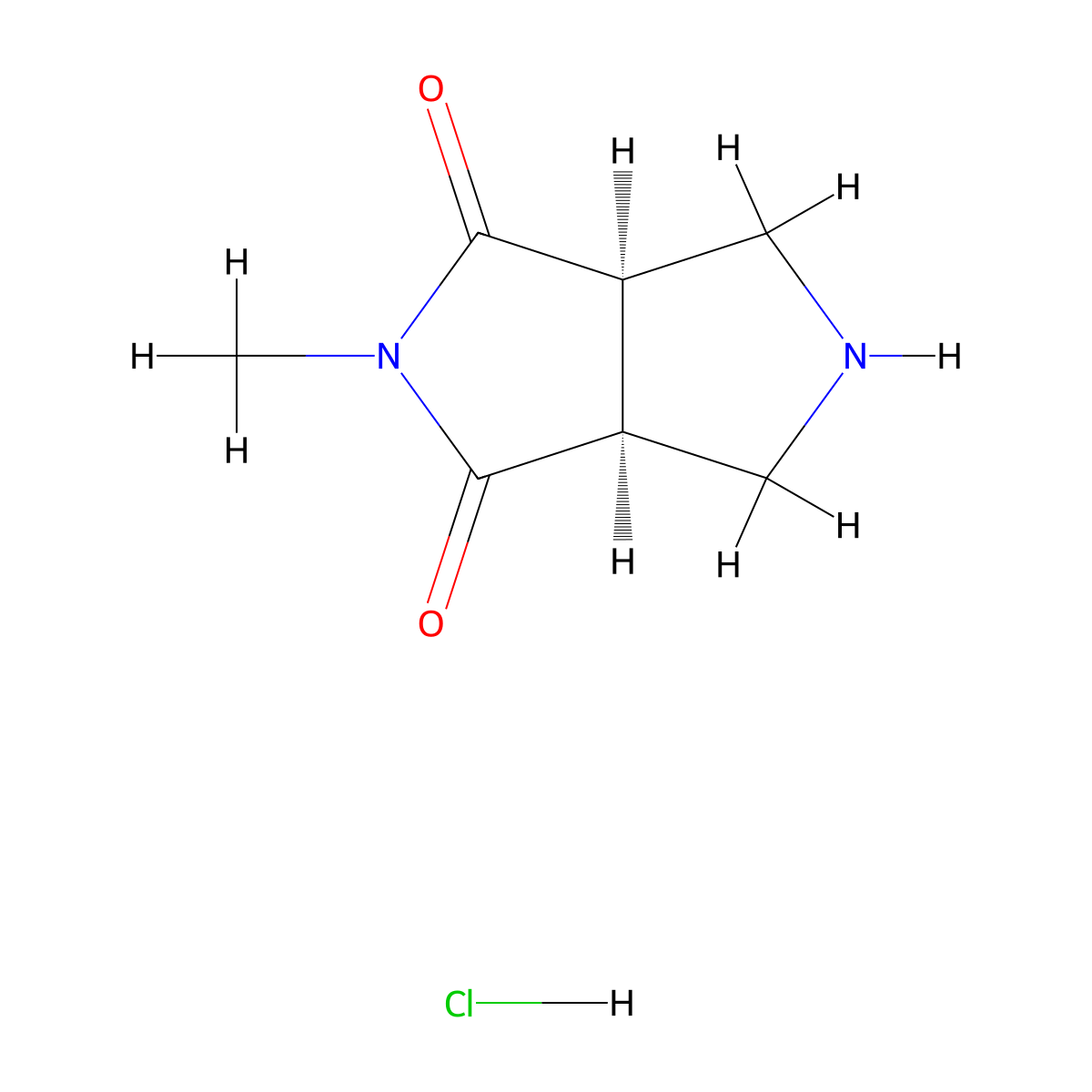 rac-(3aR,6aS)-2-methyl-octahydropyrrolo[3,4-c]pyrrole-1,3-dione hydrochloride molecular structure, CAS 1993105-81-9