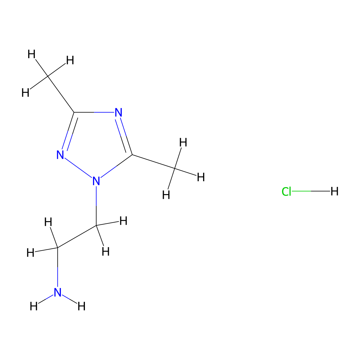 2-(3,5-dimethyl-1H-1,2,4-triazol-1-yl)ethanamine hydrochloride molecular structure, CAS 1993128-72-5